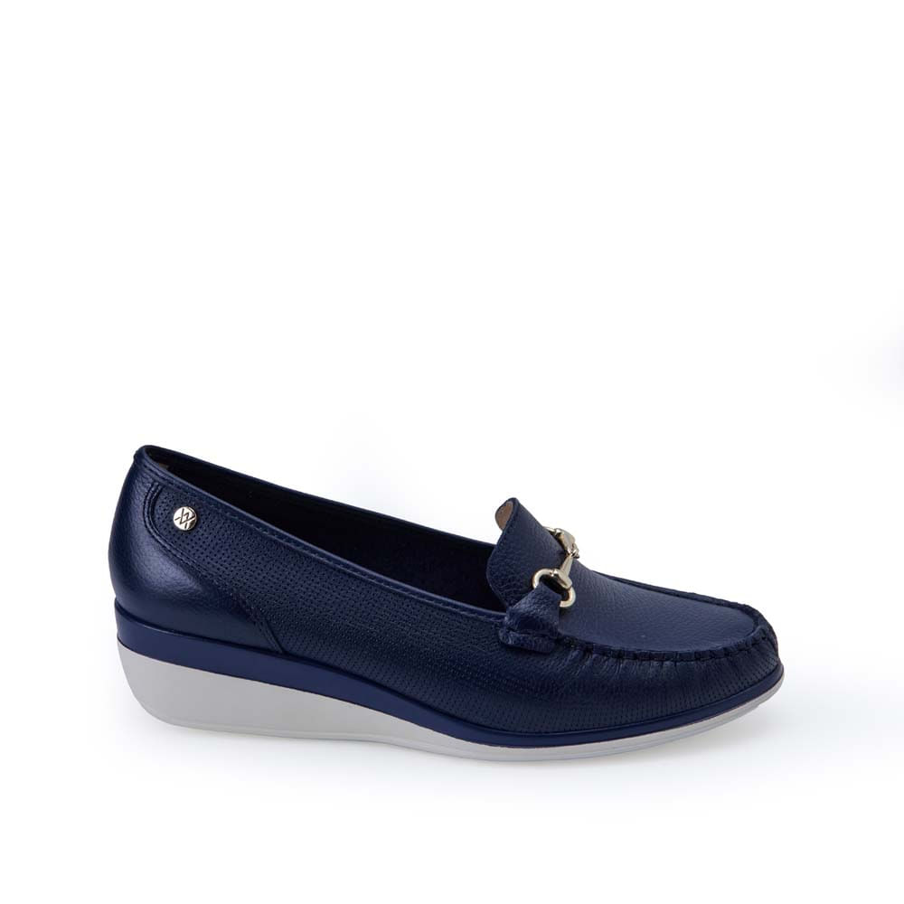Zapato Mocasín Casual DENI-2516 Azul Viale Cuero